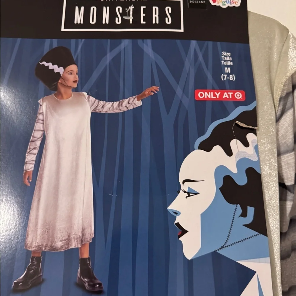 Bride of Frankenstein Child Costume Sz medium